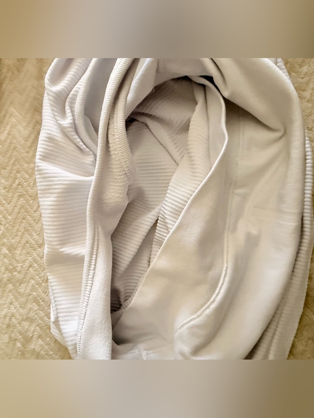 Athleta White Ribbed Racerback Tank size L - Picture 3 of 4